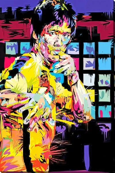 Постер Брюс Ли в стиле арт мастихин