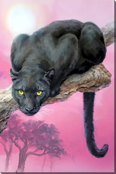 Картина маслом Пантера на ветке