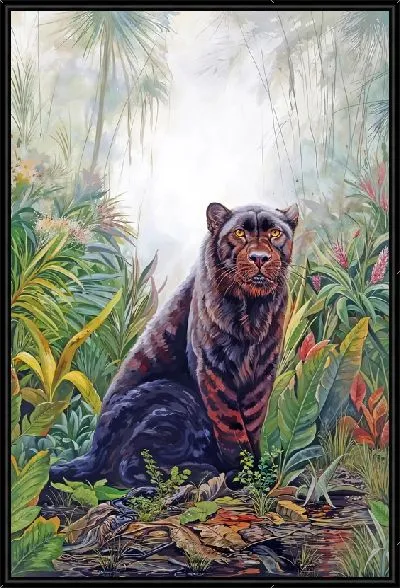 Картина Пантера в джунгялх