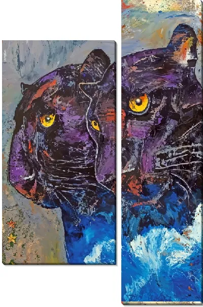 Модульная картина Две пантеры