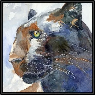 Картина Портрет пантеры в акварельной технике