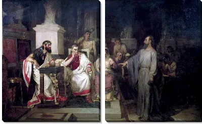 Картина Апостол Павел объясняет догматы веры в присутствии царя Агриппы, сестры его Вереники и проконсула Феста (The Apostle Paul explains the belief in the presence of King Agrippa, his sister Bernice, and the proconsul Festus)