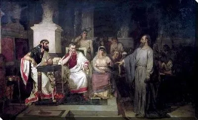 Апостол Павел объясняет догматы веры в присутствии царя Агриппы, сестры его Вереники и проконсула Феста (The Apostle Paul explains the belief in the presence of King Agrippa, his sister Bernice, and the proconsul Festus)