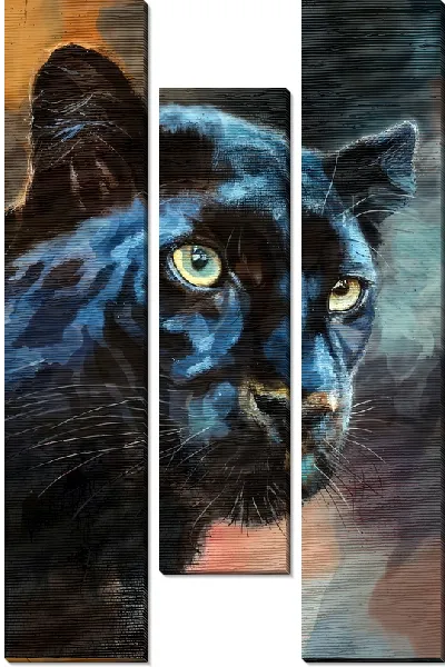 Модульная картина Пантера на размытом фоне