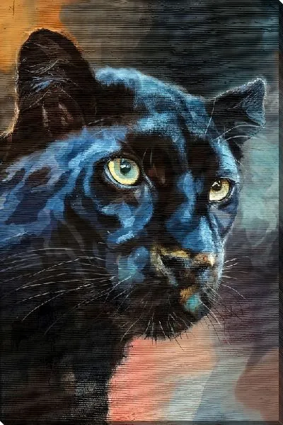 Картина маслом Пантера на размытом фоне