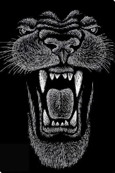 Картина маслом Пасть пантеры