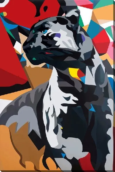 Картина маслом Пантера в стиле арт