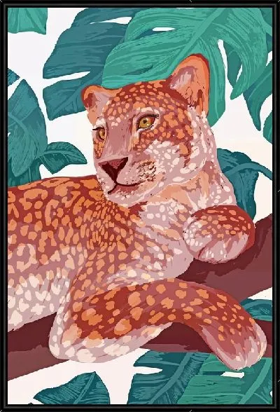 Картина Леопард и монстера