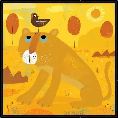 Пантера с птичкой