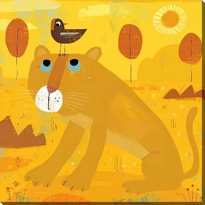 Пантера с птичкой