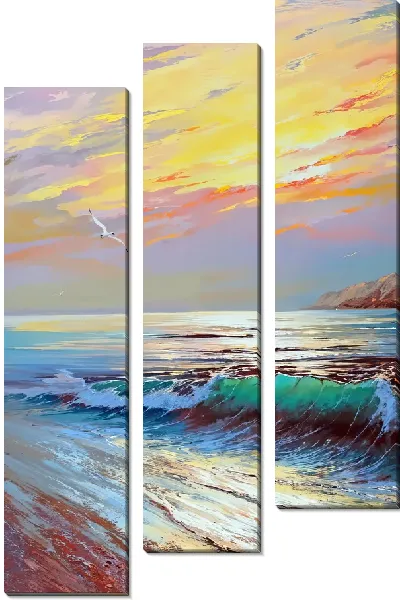 Модульная картина Волна и чайка