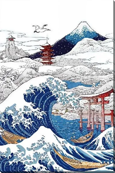 Постер Японский мотив с волной