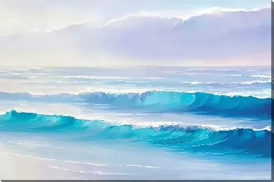 Картина маслом Лазурное море с волнами