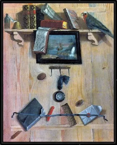 Картина Натюрморт с нотами и попугаем (Still Life with Parrot and notes)