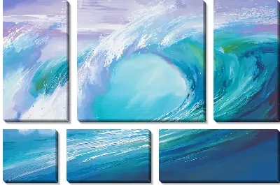 Модульная картина Лазурная волна №2