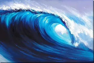 Картина маслом Синяя волна