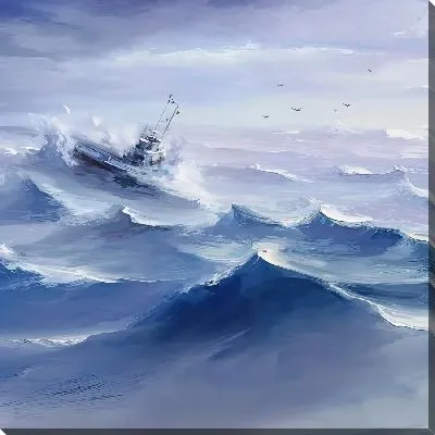 Картина маслом Корабль в волнах