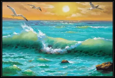 Чайки над волнами