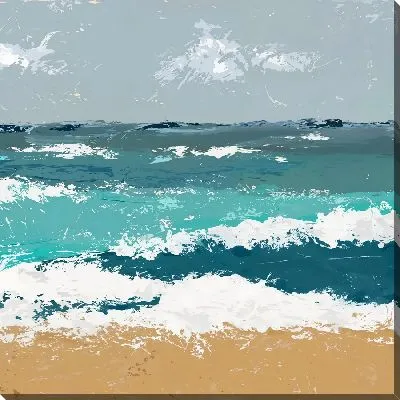 Картина маслом Разноцветное море с волнами