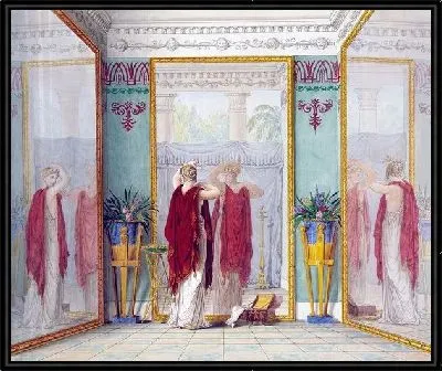 Душенька любуется собою в зеркало (Darling admires himself in the mirror)