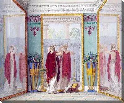 Душенька любуется собою в зеркало (Darling admires himself in the mirror)