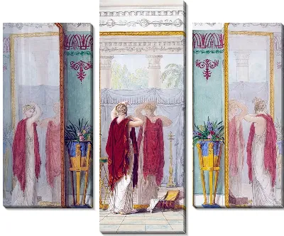 Душенька любуется собою в зеркало (Darling admires himself in the mirror)