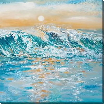 Картина маслом Пенные волны в солнечный день