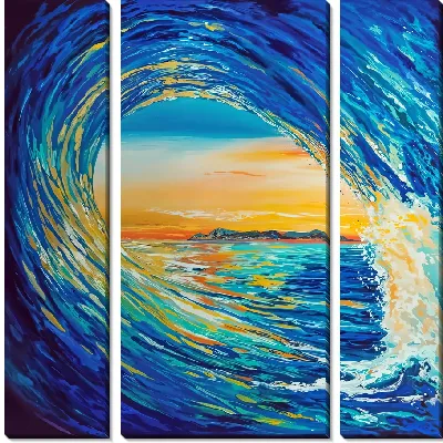 Модульная картина Под гребнем волны
