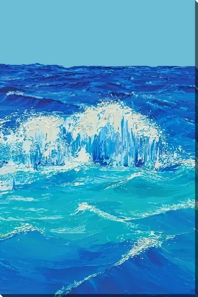 Картина маслом Пенное море и волны