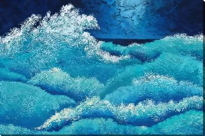 Картина маслом Волны с текстурой