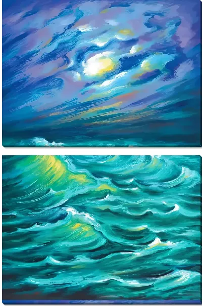 Модульная картина Прозрачные волны