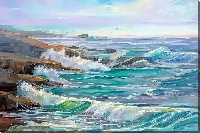 Картина маслом Волны у берегов