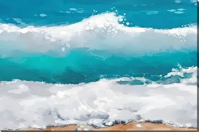 Картина маслом Лазурная волна с пеной