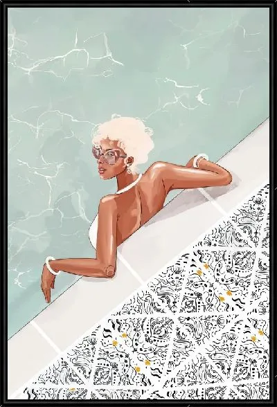 Картина Модница у бассейна