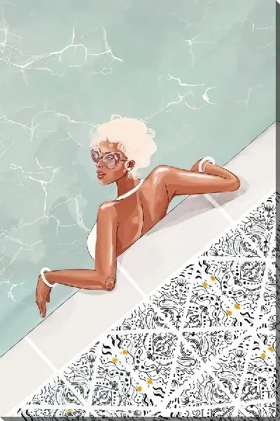 Постер Модница у бассейна