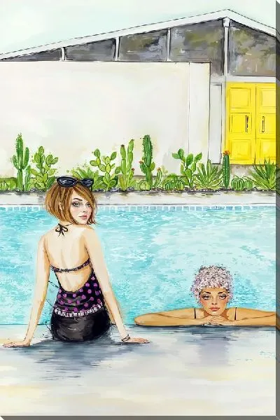 Картина маслом Девушки в бассейне