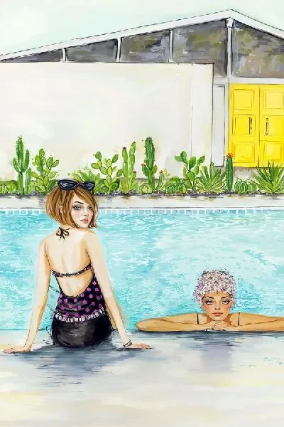 Плакат Девушки в бассейне