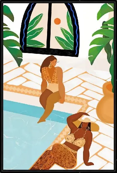 Картина Африканки у бассейна