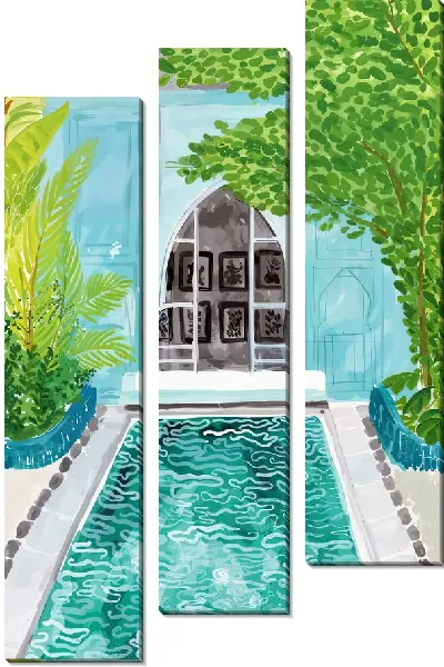 Модульная картина Бассейн у дома