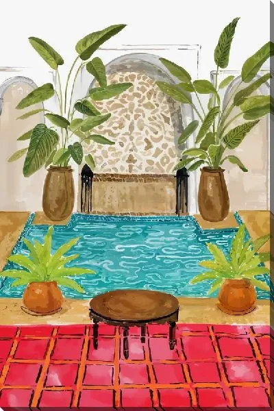 Картина маслом Бассейн и ковер