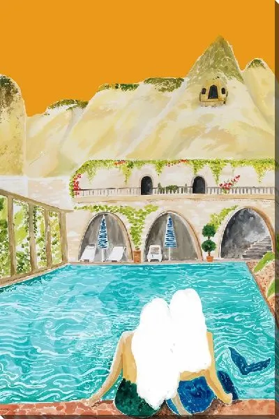 Картина маслом Русалки у бассейна