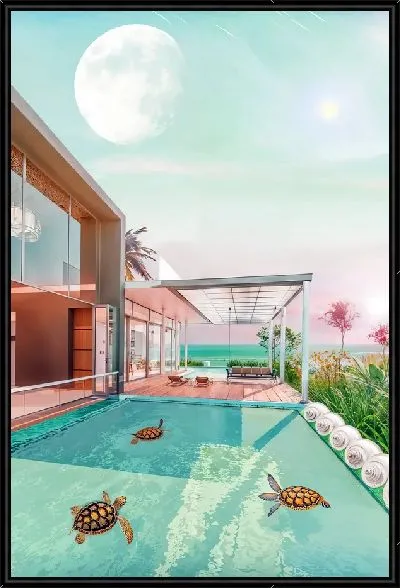 Картина Черепахи плавают в бассейне