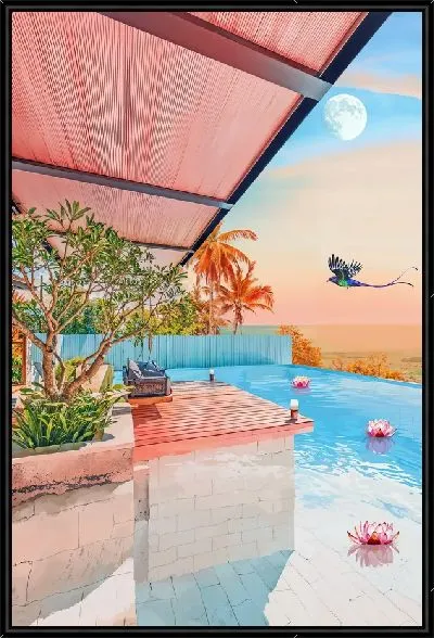 Картина Лотос в бассейне