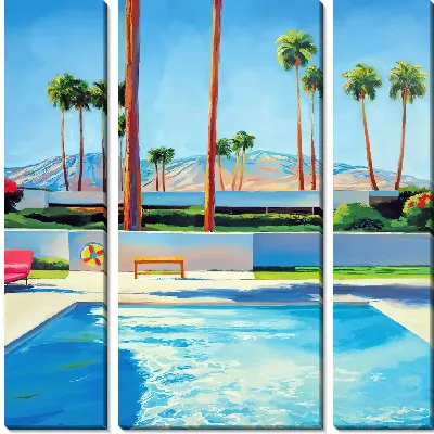 Модульная картина Бассейн и пальмы
