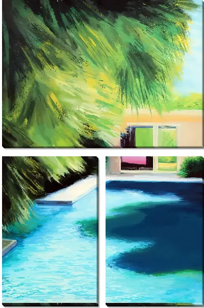 Модульная картина Частный бассейн во дворе дома