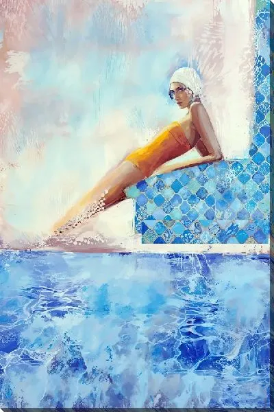 Постер Пловчиха у бассейна