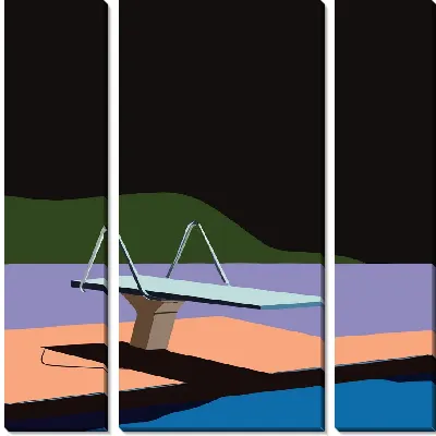 Модульная картина Трамплин у бассейна