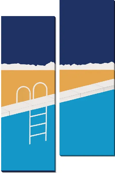 Модульная картина Бассейн с голубой водой