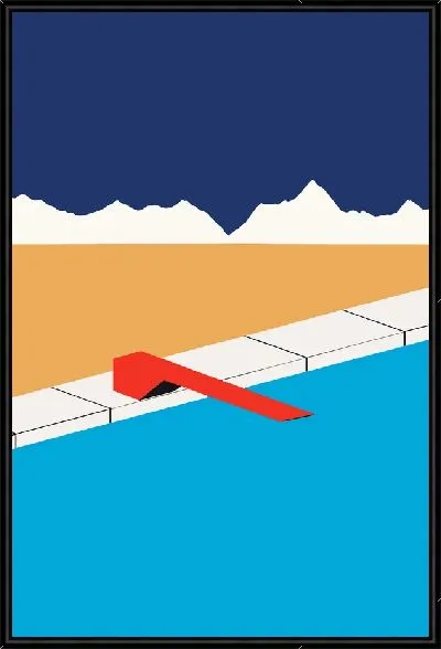 Картина Бассейн с красным трамплином