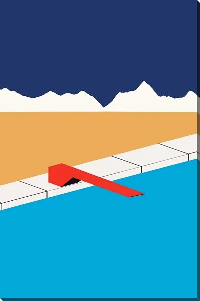 Постер Бассейн с красным трамплином